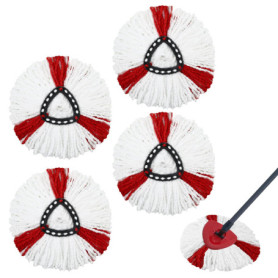 4 Pièces Têtes de Rechange pour vileda serpillière,Recharge Balai Serpillère Microfibre avec Vileda, Têtes de vadrouille compati