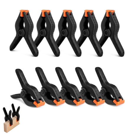 JJiaoLinin Pinces à Ressort, 10 Pièces Pinces à Ressort en Nylon Robuste, Pince Plastique, Pince Bricolage, Pince a Ressort pour