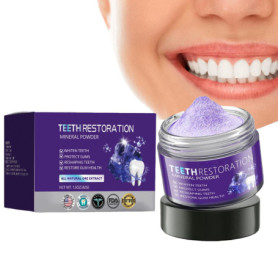 Yelewy Poudre Minérale De Restauration Dentaire, Poudre De Blanchiment Des Dents, Rafraîchir L'haleine, 4E+1 gramme