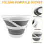 Maxentico Bassine Pliable(Gris), Seau Lavage Voiture 10L pour Le Nettoyage Domestique, Portable Camping Plastique Sceaux, Retrac