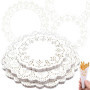 Cisolen 300 pièces Napperons en Papier Dentelle Nappe Ronde en Papier Décoration de Table d'anniversaire d'mariages élégant (3 T