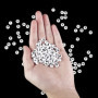 Newpop 1400Pcs Perles Lettres Alphabet et Colorée 7 X 4 mm, A-Z Blanc Coeur Beads avec 2 Fil Elastique, pour Fabrication de Bijo