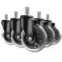 Gvolatee 5 pièces roulette chaise de bureau en caoutchouc 11mm x 22mm, 360° Rotation pour jeu chaises, roulette pivotantes conce