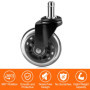 Gvolatee 5 pièces roulette chaise de bureau en caoutchouc 11mm x 22mm, 360° Rotation pour jeu chaises, roulette pivotantes conce