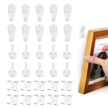 Eupneicu Crochet Mural [30 Pièces], Crochets Muraux Pour Accrocher Des Tableaux Sans Trous, Pour Accrocher Des Tableaux, Des Pho