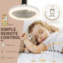 Hobaca Ventilateur de plafond 30W avec lampe E27 Base Moderne Rotatif à 180° avec lumière et télécommande, 3 Couleurs Dimmable L