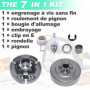 Kit de 3/8" Pignon Embrayage pour Stihl 017 018 MS170 MS180 021 023 025 MS210 MS230 MS250, ADEFOL Pignon + Tambour d'embrayage +