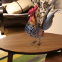 Tooarts Coq Sculpture en Métal Sculpté Maison Oeuvre d’Articles d’Ameublement