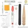 BGTXINGI 25 pcs Artisanat du cuir Outil à Main kit couture Main à coudre Outil pratique Coutures Aiguille ciré Poinçon rainure k