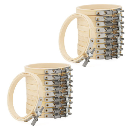 MANCHAP Lot de 20 cercles à broder réglables en bambou pour point de croix, cercle de broderie 8 cm, arceau de broderie