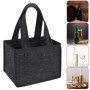 Lot de 2 Sac à Bouteilles, Porte-gobelet en Feutre pour 6 Bouteilles, Réutilisable Sac en Feutre Pliable avec Poignées pour Bout