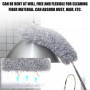 Euleryoo Plumeau Télescopique 5 Pièces - Tête De Loup Longueur Maximale 250cm - Microfibre Lavable pour Plafonds, Stores, Toile 
