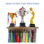 Cintres pour médailles avec étagère pour trophée de 40,6 cm pour Le Sport, la lanière et Le Support de trophées. Cadre en Bois T
