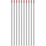CENPEK Lot de 10 électrodes de tungstène thoriées de soudage TIG WT20 (rouge) 2,4 x 150 mm