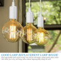 Support Lampe pour Ampoule E27, 4 Kit de Suspension Luminaire avec Douille E27 Interrupteur, avec Anneau Fileté e Câble 5 m et E