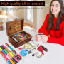 GOEDCH Kits de Couture en Bois: Kit Couture Complet, Premium Couture Accessoires avec Boîte de Rangement en Bois pour Les Filles