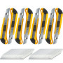 Firschoie Lot de 8 Cutters Professionnels, 18mm avec lame de rechange, lame peut être remplacée, Poignée ABS antidérapante escam
