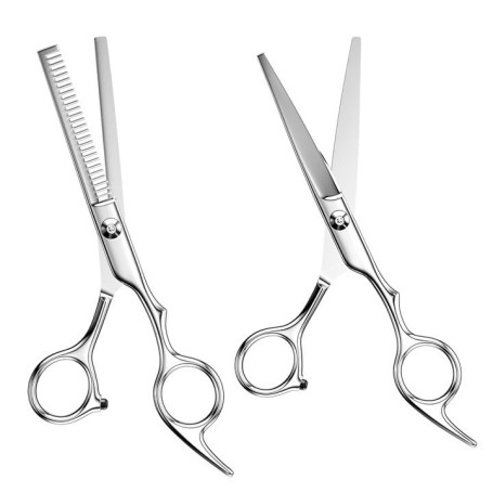 Mesybveo 2 Pièces Ciseaux Coiffure Ultra Tranchants et Précis, de Barbier Professionnels en Acier Inoxydable pour l'Amincissemen