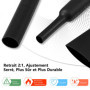 Vinabo 900 Pièces Gaines Thermorétractables Noires, Tubes Thermorétractables pour Isolation Électrique, Protection de Câbles, 12