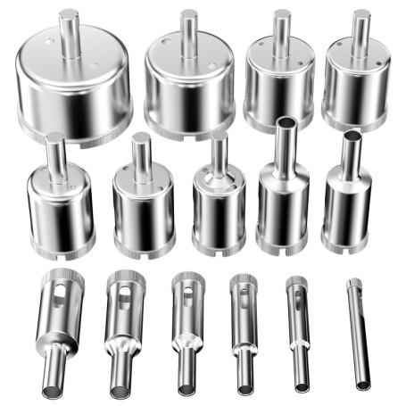 Ghazpmuk 15 Pièces Foret Diamant - Scie Cloche Diamantée 6-50mm pour Carrelage, Verre, Marbre, Céramique