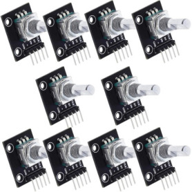 KY-040 Lot de 10 encodeurs rotatifs à angle rotatif à 360 °, encodeur rotatif, encodeur rotatif, interrupteur de code potentiomè