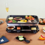 Appareil a Raclette 8 Personne Service a Raclette avec Revêtement Anti-Adhésif Plaque de Cuisson 8 Poêlons Antiadhésifs 4 Spatul