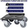 Kit de Transport de Meubles Lourds - 5 roulettes Pivotantes à 360° et Lève-Meuble, Capacité de Charge 800 kg, roulettes de Trans