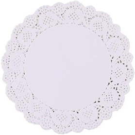 YKKJ Napperons Dentelle,Napperons Jetables en Papier 100 Pièces Dentelle Blanc du Papier Napperon Gâteau d'emballage Tapis de Pa