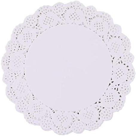 YKKJ Napperons Dentelle,Napperons Jetables en Papier 100 Pièces Dentelle Blanc du Papier Napperon Gâteau d'emballage Tapis de Pa