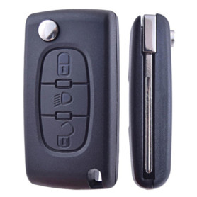 ANGOFIZ Coque Clé Pliable 3 Boutons Phare CE0523 Lame HU83 Compatible avec Citroen C2 C3 C4 Picasso C4 Grand Picasso C5 C6 C8 Pe