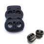 50 pièces 2 trous Plastique pour Cordons arrets Cord stopper Noir stop cordon forme ronde pour extérieur vêtements mouvement cha