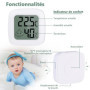 Vinabo 2 pièces Petit Thermomètre Hygromètre Intérieur Digital à Haute Précision, Indicateur Niveau de Confort pour Bureau,Chamb