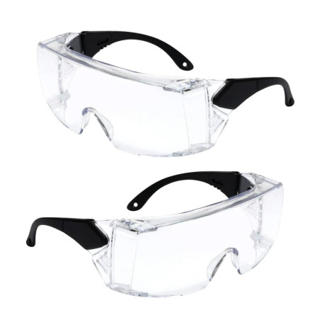Dyaucwpo 2 Pièces Lunettes de Protection Travail, Lunettes de Sécurité avec Anti-Buée, Protection Latérale Intégrée, Verres Tran