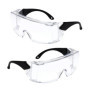 Dyaucwpo 2 Pièces Lunettes de Protection Travail, Lunettes de Sécurité avec Anti-Buée, Protection Latérale Intégrée, Verres Tran