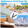 YSWOVUO 5 Pièces Élasticité Réglable Clips Pince pour Nappe, Clips de Nappe à Sangle Cachée, Attache Nappe pour Sécuriser Nappe 