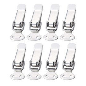 8 Pièces Attache Capot Fermeture à Levier Moraillon de Porte,Oquet à Ressort Bascule Acier