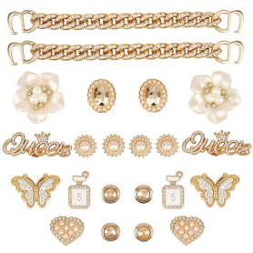JOOTUEPO 22 Pièces Accessoires de Chaussure en Strass, Décorations de Chaussures de Bricolage, Breloques de Chaussures pour Femm