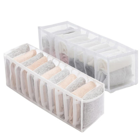 2 Pièces Organisateur Armoire Vetement, Organisateur de Tiroir Pliable, Rangement Tiroir pour Chaussettes, Sous-Vêtements, Vêtem