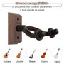 Lot de 2 supports muraux pour guitare, Support mural pour guitare en bois dur Neboic, Crochet de guitare en noyer noir, Accessoi