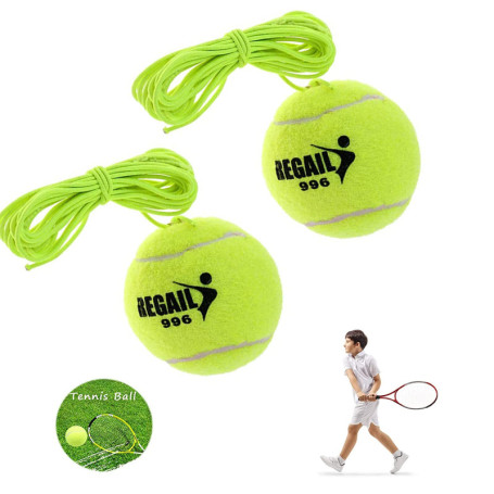 2 Pièces Balle de Tennis avec Cordon, Entraîneur de Balle de Tennis, Cordon pour entraîneurs de Tennis, Balle de Formation de Te