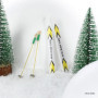 Nordstern Ski miniature avec bâtons de ski – Skis sportifs comme accessoires pour le lutin de Noël et décoration de Noël pour pa