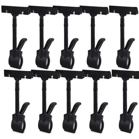 OUKEYI Lot de 10 supports rotatifs en plastique pour panneau de marchandise - Support d'affichage de prix - Clip réglable