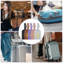 Lot de 5 étiquettes de bagage pour valise, passeport, avec boucle réglable, en polyuréthane, pour les voyages d'affaires, les vo