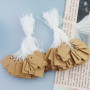 Lot de 200 mini étiquettes de prix avec cordon élastique - 25 x 15 mm - Marron - Petites étiquettes à suspendre - Étiquettes de 