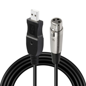 GELRHONR USB vers XLR Microphone Câble, câble de microphone Cable 3 broches XLR femelle vers USB pour chant karaoké/enregistreme