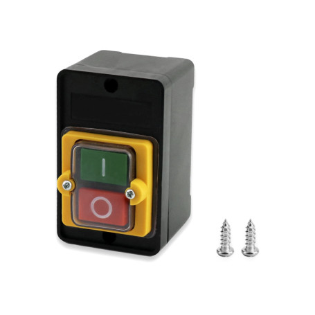 QWORK® Interrupteur à Bouton Poussoir 220V/380V 10A Interrupteur Machine Outil ON/OFF pour Machines Textiles d'Équipement Mécani