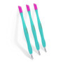 Lot de 3 coupe-cuticules avec pointe en caoutchouc souple sur le lit de l'ongle