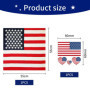 SLAXJNE 1 Bandana, 1 Autocollant De Tatouage, Bandeau Drapeau Américain, Bandana Drapeau Américain, Bandeau Étoile, Écharpe En D