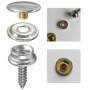 Gativs Bouton Pression à Visser 20 Pièces Snaps Fastener Vis Bouton Pression en Métal en Acier Inoxydable Vis en Métal Rivet a V
