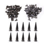 WJUAN 50 Pcs Hauteur 9,5 mm Rivet Cône Punk et 10 Pcs Hauteur 24 mm Pointes Rivet Punk, DIY Craft Punk Rivets avec Vis pour Sacs